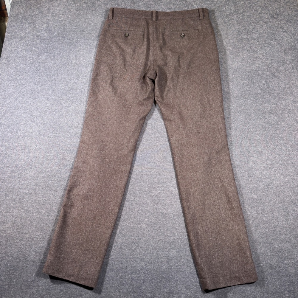 Banana Republic Aiden Pant Men 31x32 Brown Wool Blend Slim Fit Chino Trousers - Picture 3 of 8
